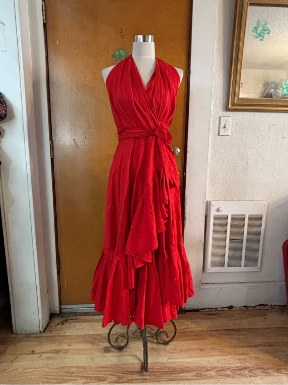 Aggie Grey red Wrap dress.    Size 6